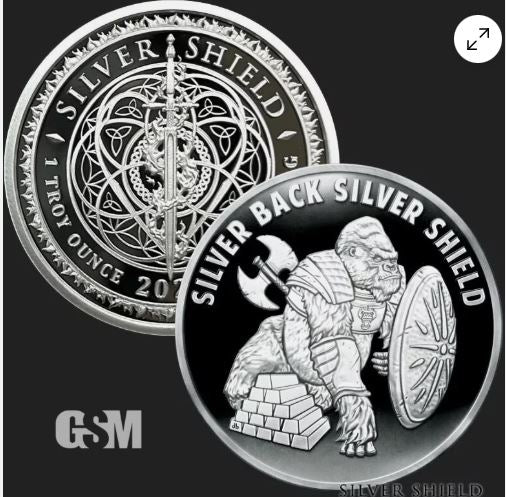 2021 Silver Shield SILVER BACKED SILVER SHIELD - 1oz Proof - #6 "WORLD WAR MEme"