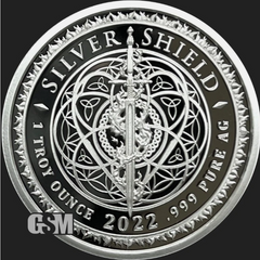 1 OZ .999 PURE SILVER SHIELD PROOF 2022 YEAR OF THE TIGER V1