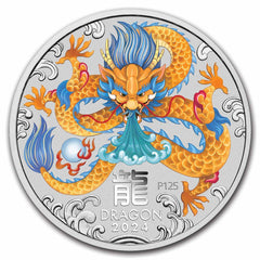 2024 Australia 1/2oz Silver Lunar Dragon Coloured