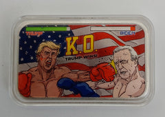 1oz Silver Colourised Art Bar Trump KO