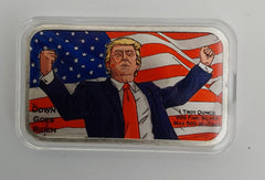 1oz Silver Colourised TRUMP KO Art Bar