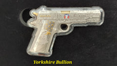 2024 1 Oz .999 Fine Silver "The Don 45" Donald Trump 45 Pistol Shaped Silver Bar