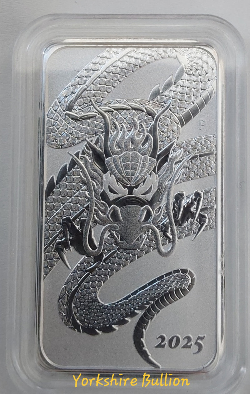 2025 Australia 1 oz Silver Dragon Rectangular Coin With Capsule