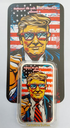 1oz Trump Silver Colourised Bar BULLSEYE!