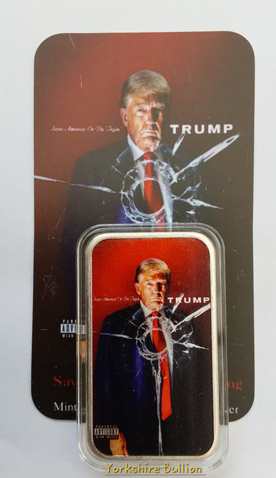 1oz Trump Silver Colourised Bar BULLSEYE!