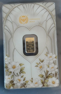 1g Gold Bar Germania Mint BEST WISHES