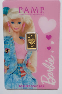 1 gram Gold Bar - PAMP Barbie™ Valentine's Day (In Assay)