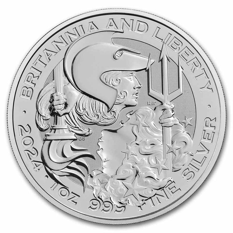 1 oz Silver Britannia & Liberty 2024 - Full Tube of 25 Coins