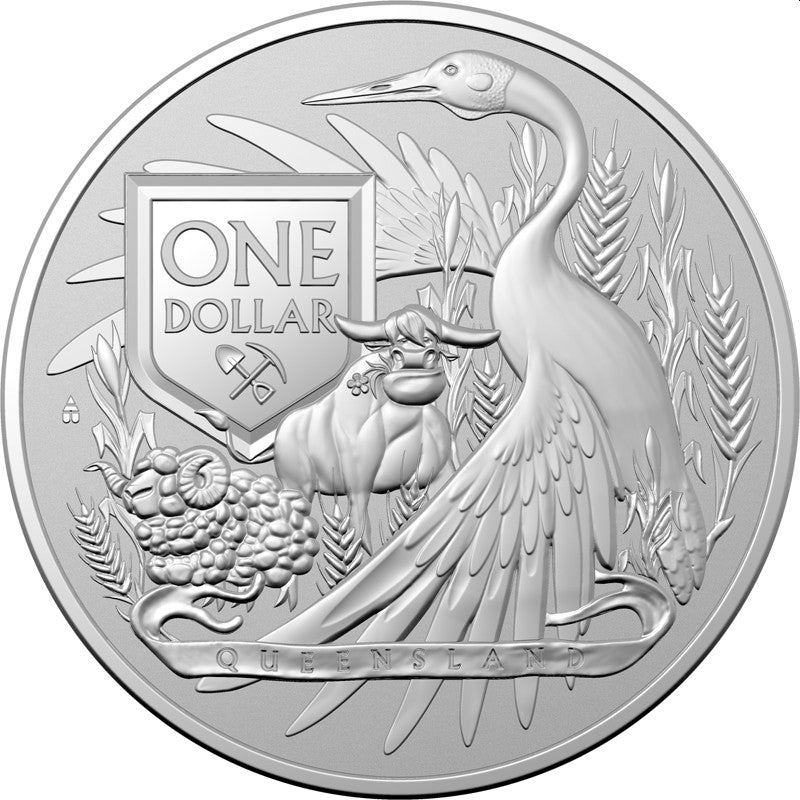 2023 Australia 1oz Silver $1.00 Coat of Arms - Queensland