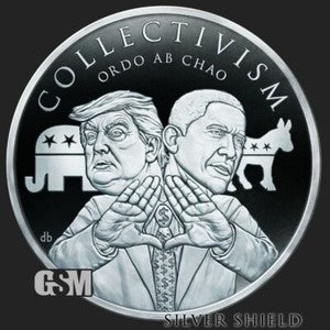 1oz Silver Shield Silver Proof 2023 COLLECTIVISM KILLS TRUMP & BIDEN