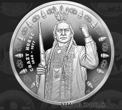 1oz Silver Shield Proof CRAZY HORSE