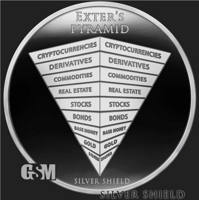 1oz Silver Proof Silver Shield EXTERS PYRAMID