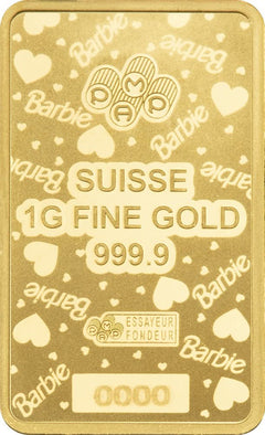 1 gram Gold Bar - PAMP Barbie™ Valentine's Day (In Assay)