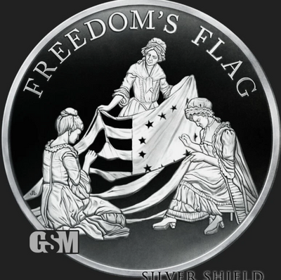 2022 Silver Shield FREEDOM'S FLAG 1oz Silver Proof
