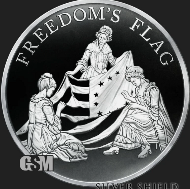 2022 Silver Shield FREEDOM'S FLAG 1oz Silver Proof