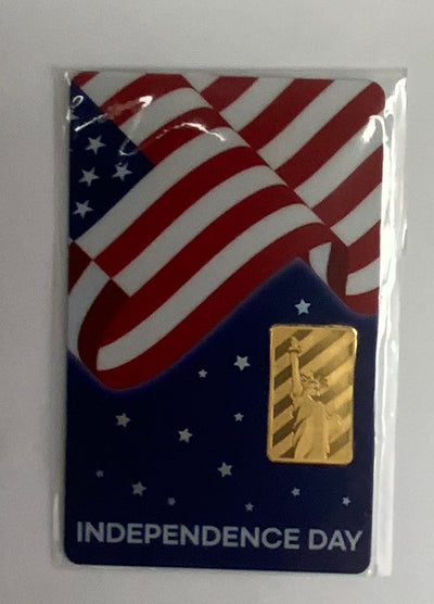 1/10 oz Gold Bar American 4th of July Independence Day