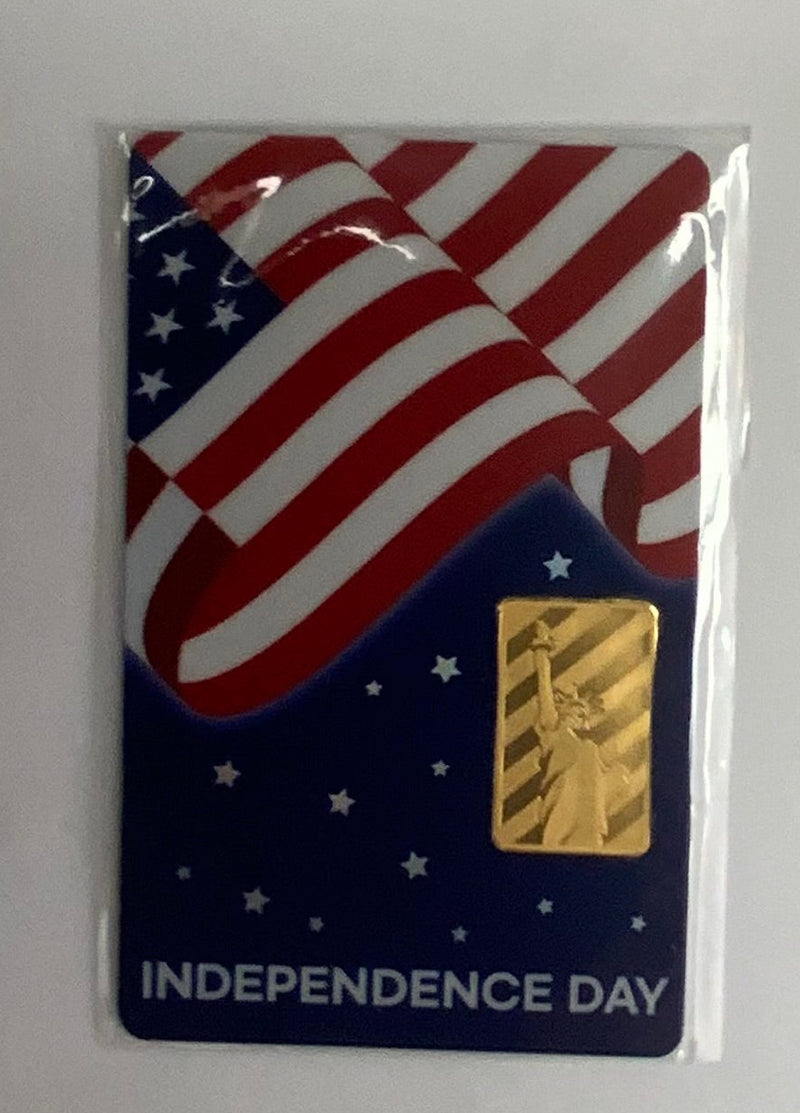 1/10 oz Gold Bar American 4th of July Independence Day