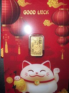 1g Gold Bar Pamp Lucky Cat