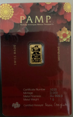 1g Gold Bar Pamp Lucky Cat