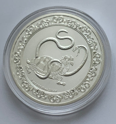 1oz Silver CELESTIAL ANIMALS BLACK TURTLE