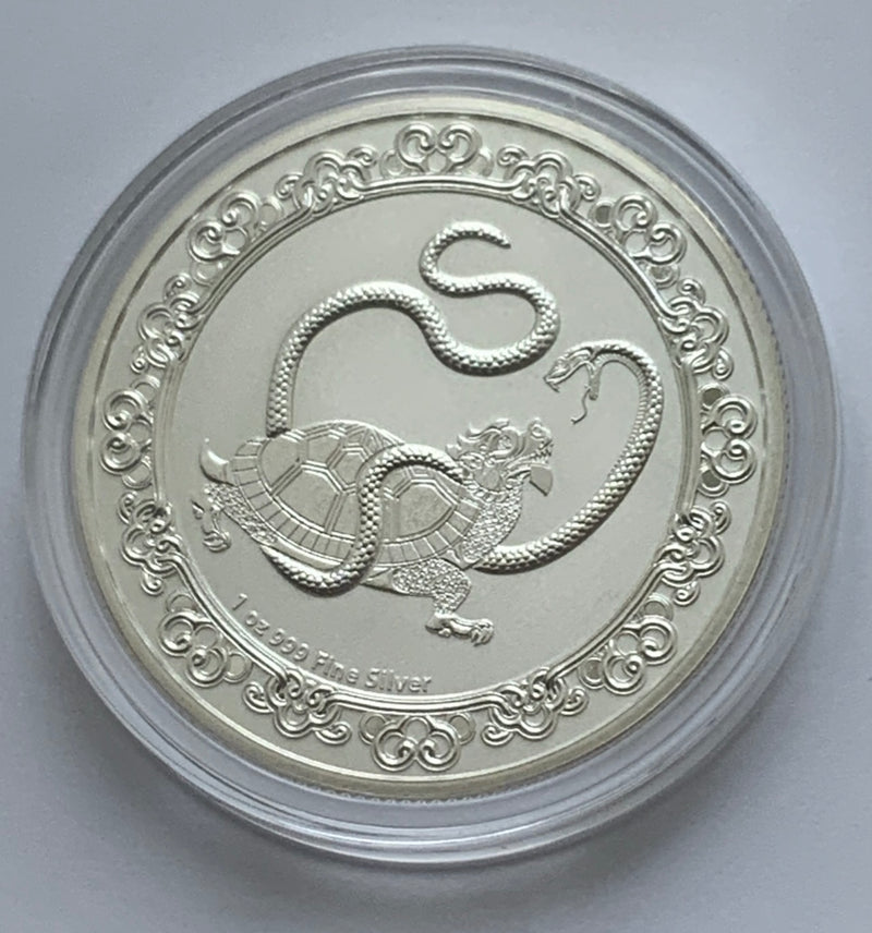 1oz Silver CELESTIAL ANIMALS BLACK TURTLE