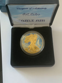1oz Silver 2020 American Eagle Colourised and Gilded - Eagle Air