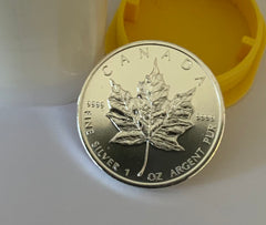 2009 1oz Silver Canadian Maple- Full Tube Of 25 Coins