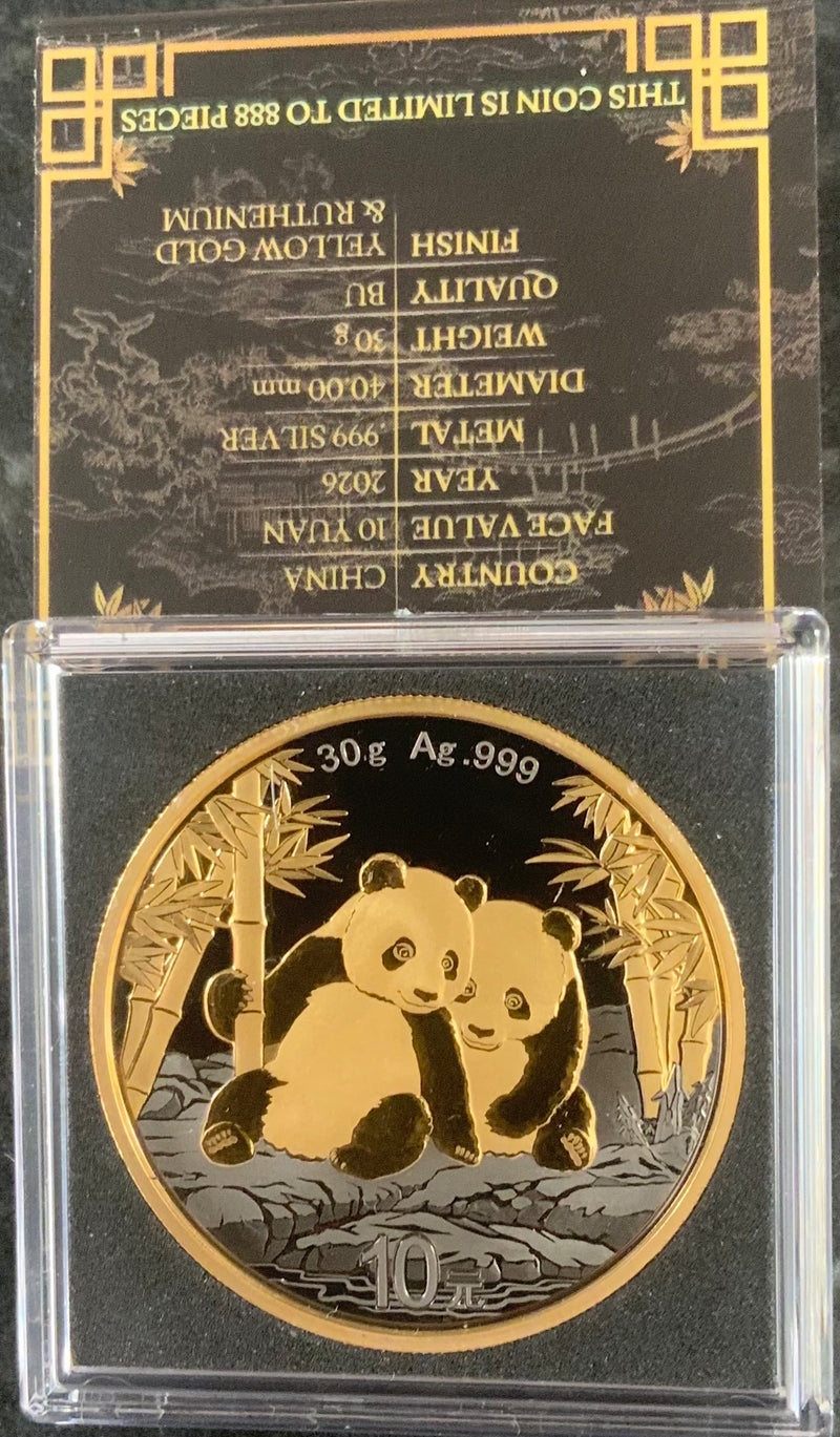 1oz Silver Golden Ring Chinese Panda 2026