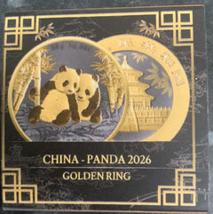 1oz Silver Golden Ring Chinese Panda 2026