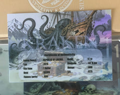 1/10 oz Liberian Silver Note THE KRAKEN