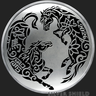 1oz Silver Shield Proof 2026 YEAR OF THE HORSE V2