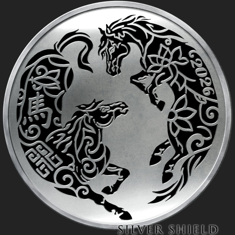 1oz Silver Shield Proof 2026 YEAR OF THE HORSE V2