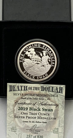 1oz Silver Shield Proof 2019 BLACK SWAN