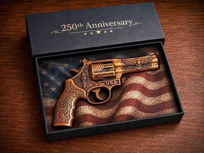 2.5oz Copper 250th Anniversary Medal - 3D Revolver