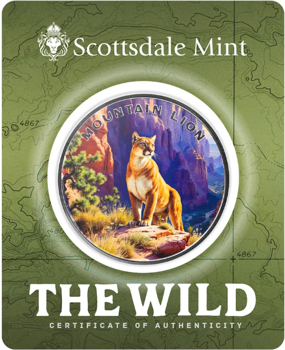 1oz Silver THE WILD - MOUNTAIN LION