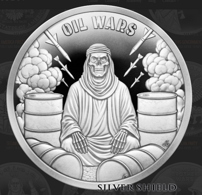 1oz Silver Shield Proof 2026 OIL WARS