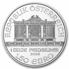 1oz Silver Austrian Philharmonic 2026 - Tube of 20 Coins