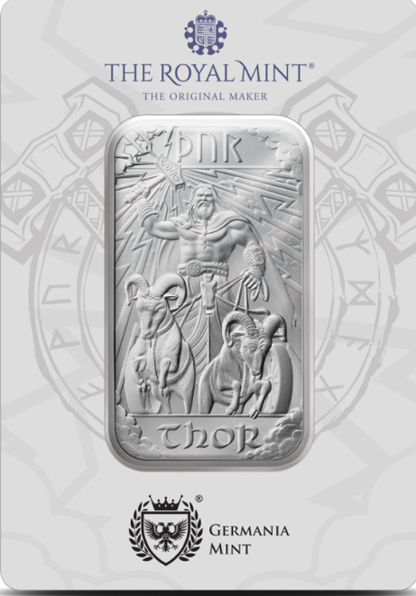 1oz Silver Bar - The Royal Mint & Germania Mint Norse Gods THOR  2025