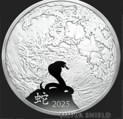 1oz Silver Shield Silver Proof 2025 YEAR OF THE SNAKE V3