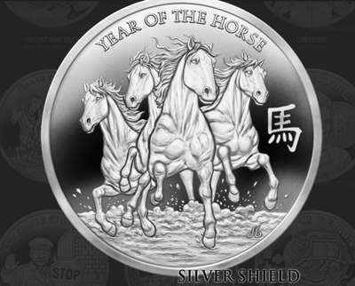 1oz Silver Proof 2026 Silver Shield Year Of The Horse