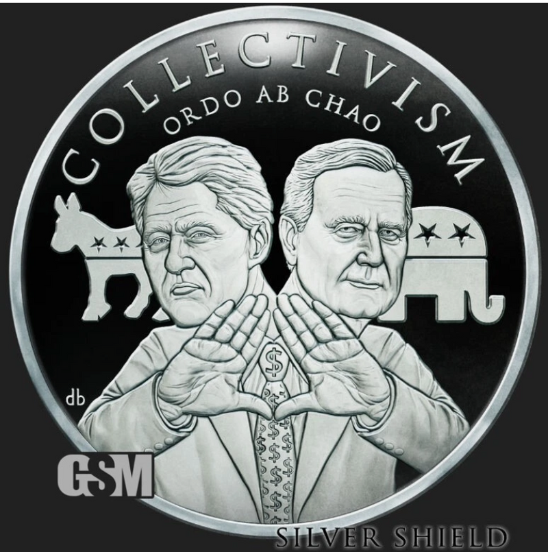 2022 Silver Shield COLLECTIVISM ORDO AB CHAO V1 1oz Silver Proof