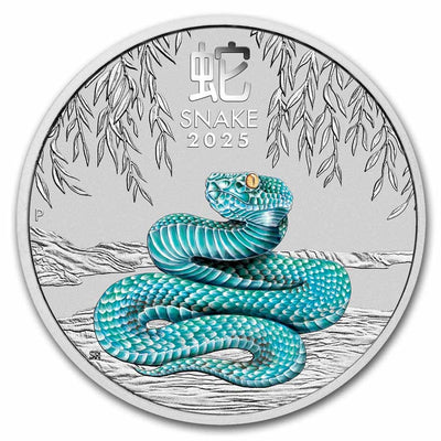 2025 Australia 1oz Silver Lunar Snake Coloured, SIII