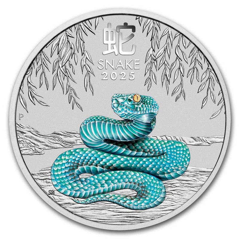 2025 Australia 1oz Silver Lunar Snake Coloured, SIII