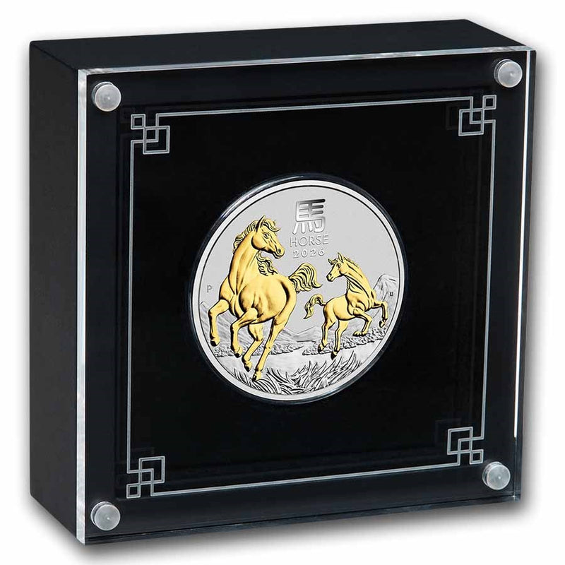 2026 Australia 1 oz Silver Lunar Horse - Gilded, With Box