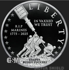 2023 IN VAXED WE TRUST 1oz Silver Proof Silver Shield