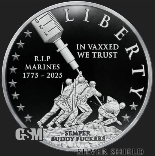 2023 IN VAXED WE TRUST 1oz Silver Proof Silver Shield