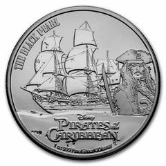 2021 Niue 1 oz Silver $2 Pirates of the Caribbean, BLACK PEARL