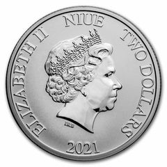 2021 Niue 1 oz Silver $2 Pirates of the Caribbean, BLACK PEARL