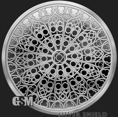 1oz 2026 Silver Shield Proof ROSE WINDOW V1