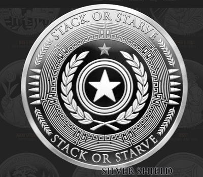 1oz Silver Proof 2025 Silver Shield STACK OR STARVE